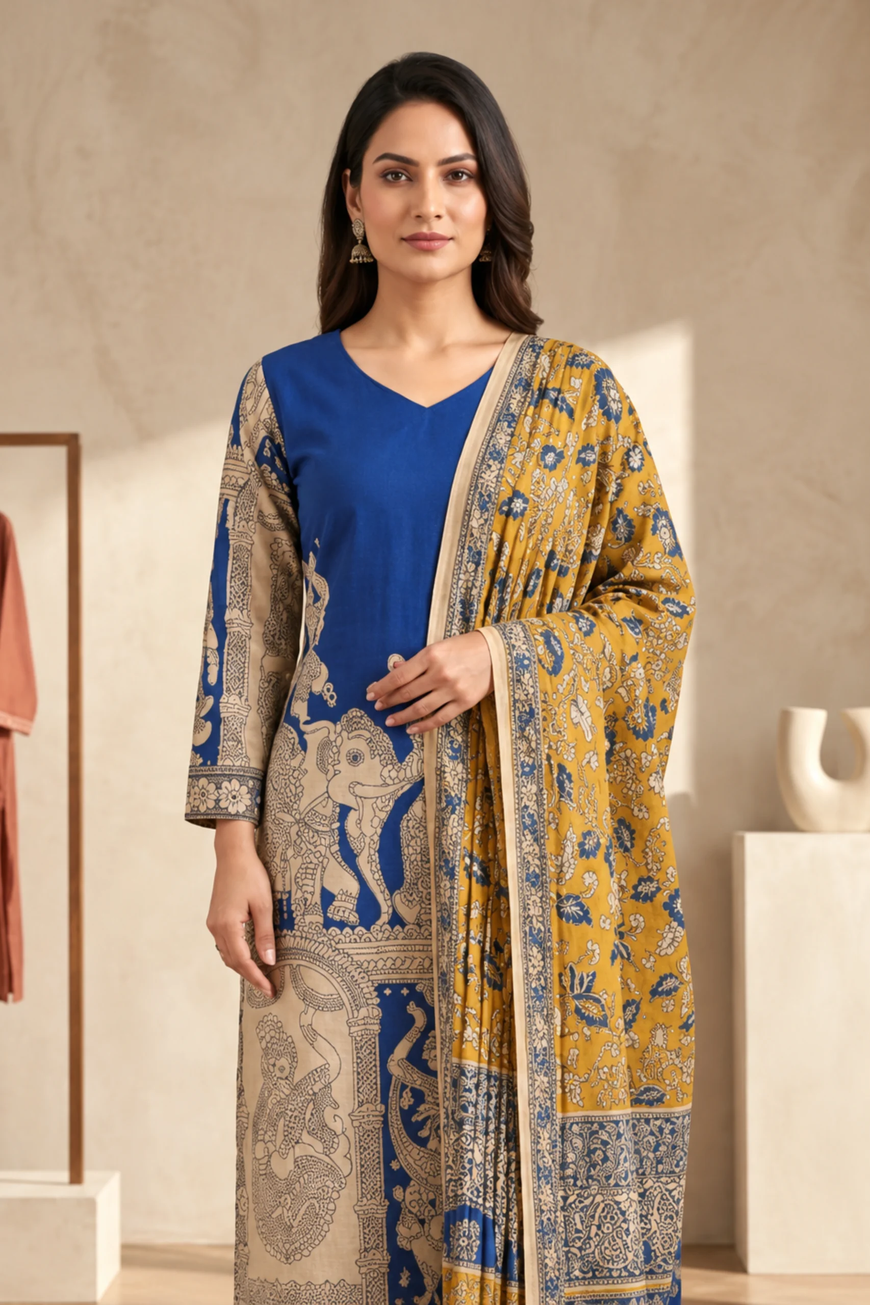 3 PCS SET – Blue & Mustard